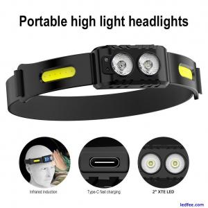 LED COB sensor headlamp headlight headlamp USB rechargeable N EW waterproof C9I6