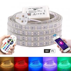 RGB LED Strip Lights 220V 110V 5050SMD IP67 Waterproof Tape Commercial Rope WIFI