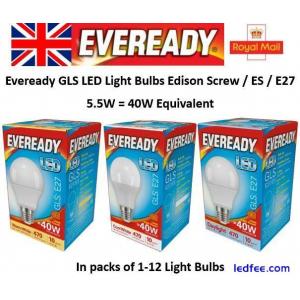 LED GLS Light Bulbs 5.5W = 40W Edison Screw ES E27 Warm, Cool, Daylight White