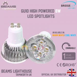 Super Bright GU10 8W DIMMABLE LED Spotlight Warm/ COOL WHITE Energy Saving UK 