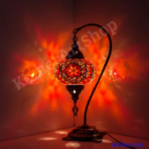 Turkish Moroccan Lamp Bedside Lamp Table Desk Red With Bulb
