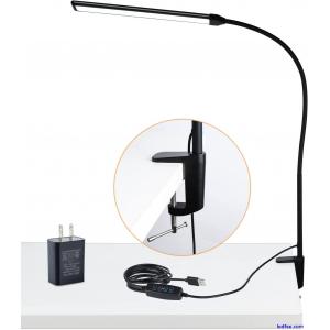 LED Desk Lamp with Clamp, Clamp Light, Tall Desk Lamp with Long Gooseneck, 11W, 