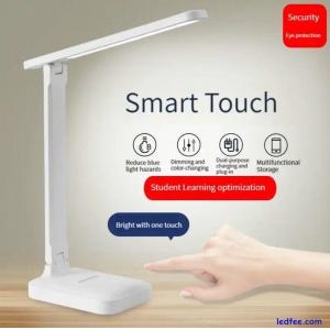 LED Bedside Folding Study Dimmable Touch Control Desk Lamp USB Plug.