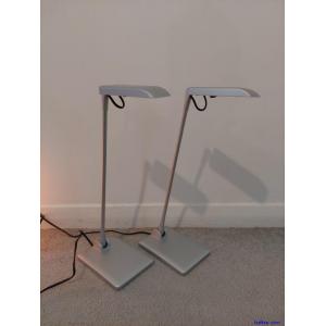 Pair of LUXO LED table Lamps. Adjustable  Heads.