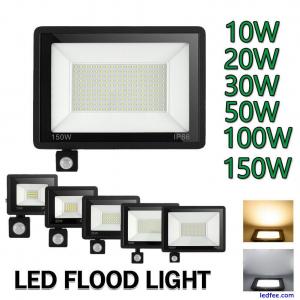 10W-150W Outdoor LED Floodlight PIR Motion Sensor Garden Flood Security Light R0