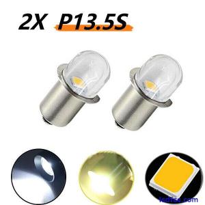 2pcs LED P13.5S Flashlight Bulb 3V 4.5V 6V 12V 18v 24 White Base Bulbs Torch LED