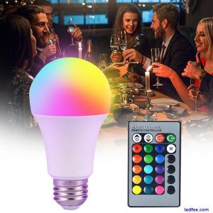 E27 RGBW LED Light Bulb 16-Color Changing W/ Remote For Home Party Room Decor