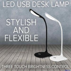 Adjustable LED Touch Sensor Dimmable Black Desk Lamp Battery or USB Powered