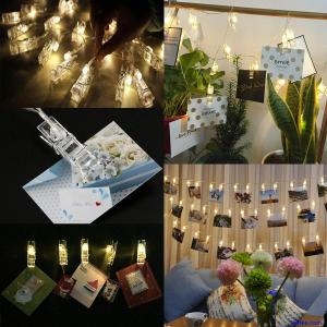 10 - 30 USB / Battery LED Photo Clip Peg String Fairy Lights Home Party Wedding