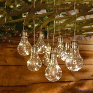 LED Solar Powered Retro Bulb String Lights Garden Outdoor Fairy Summer Lamps