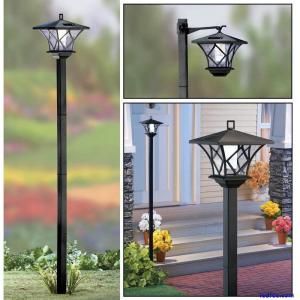 NEW! SOLAR STREET LED LAMP POST - 2 MOUNTS - 5&apos; TALL! SET AT MULTIPLE HEIGHTS