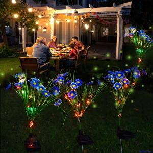 2Pack LED Solar Flower Light Outdoor Garden Lawn Stake Landscape Lamp Yard Decor