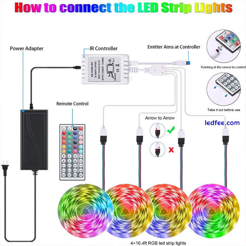 LED Strip Lights Lamp 5050 RGB Flexible Tape Diode 5M Controller Room Decor TV C 3 