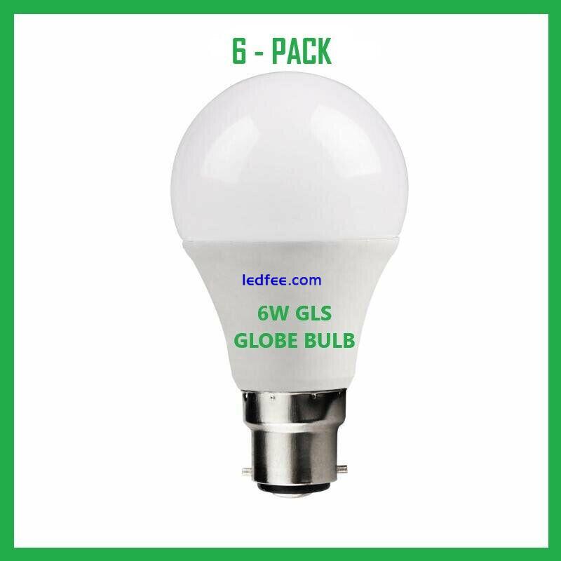 LED GLS A60 6W Light Bulbs Super Low Energy B22 Bayonet Warm White A+++ UK 4 