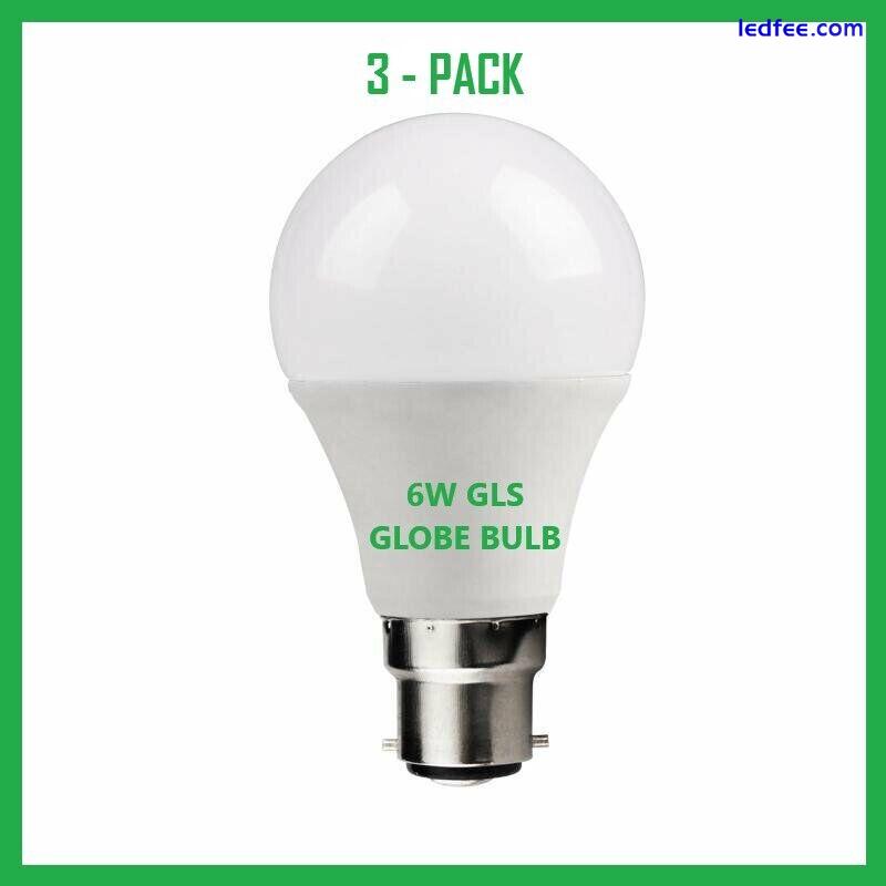 LED GLS A60 6W Light Bulbs Super Low Energy B22 Bayonet Warm White A+++ UK 3 