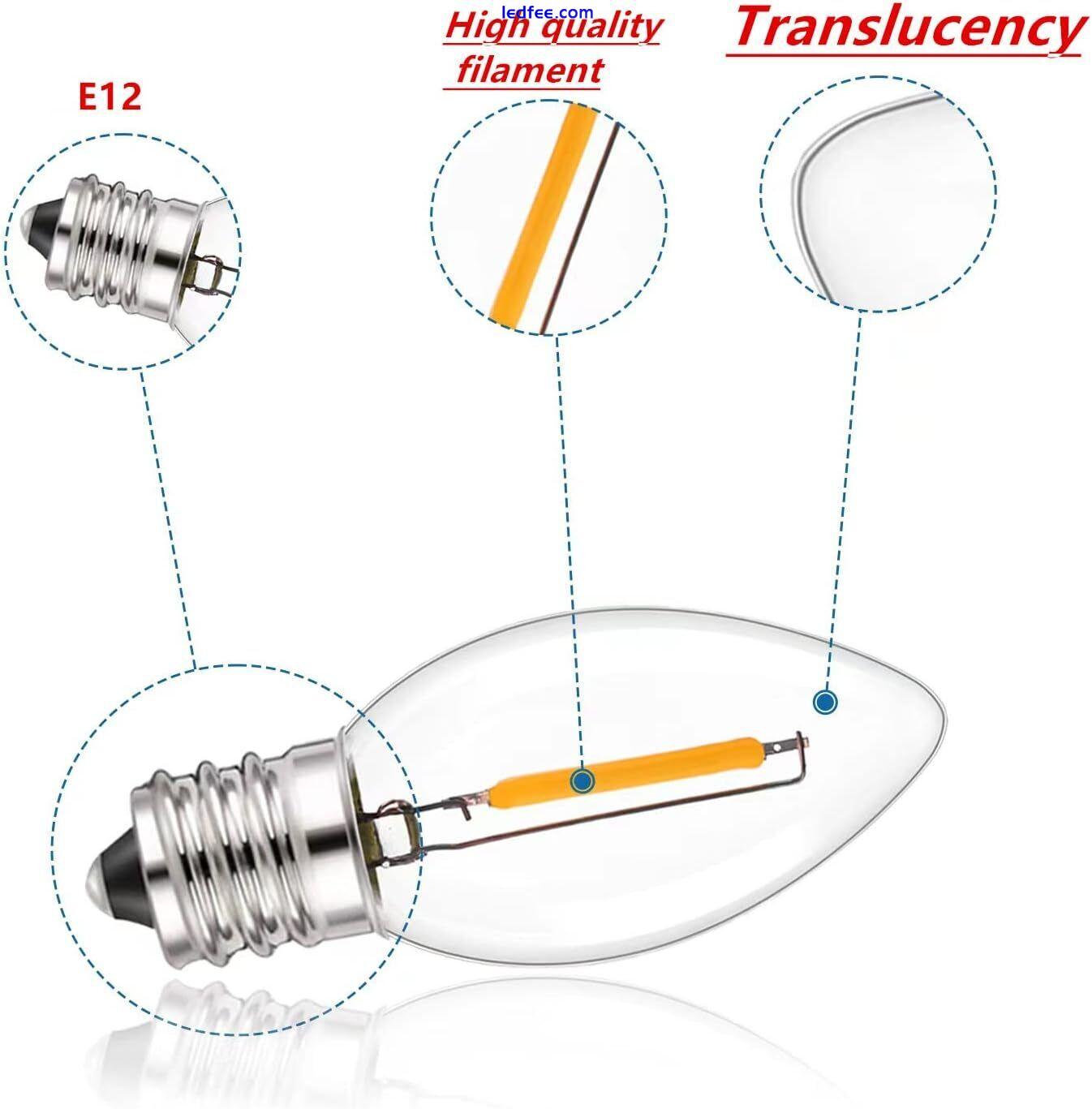 LED Filament Candle Light Bulb E14 1W Screw Vintage Lamp Warm White AC 220V 3 