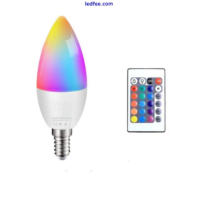 Smart LED Light Bulb E14 E27 B22 Candle RGB With Remote Control UK ✅ 1 