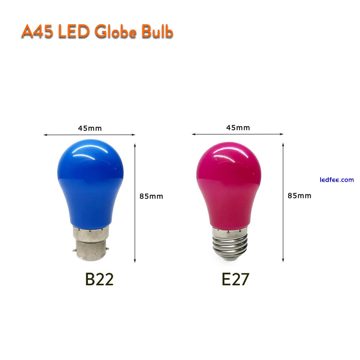 A45 Colorful LED Globe Bulbs E27 B22 2W Lamps Lights Bar Party Festival Decor oq 0 
