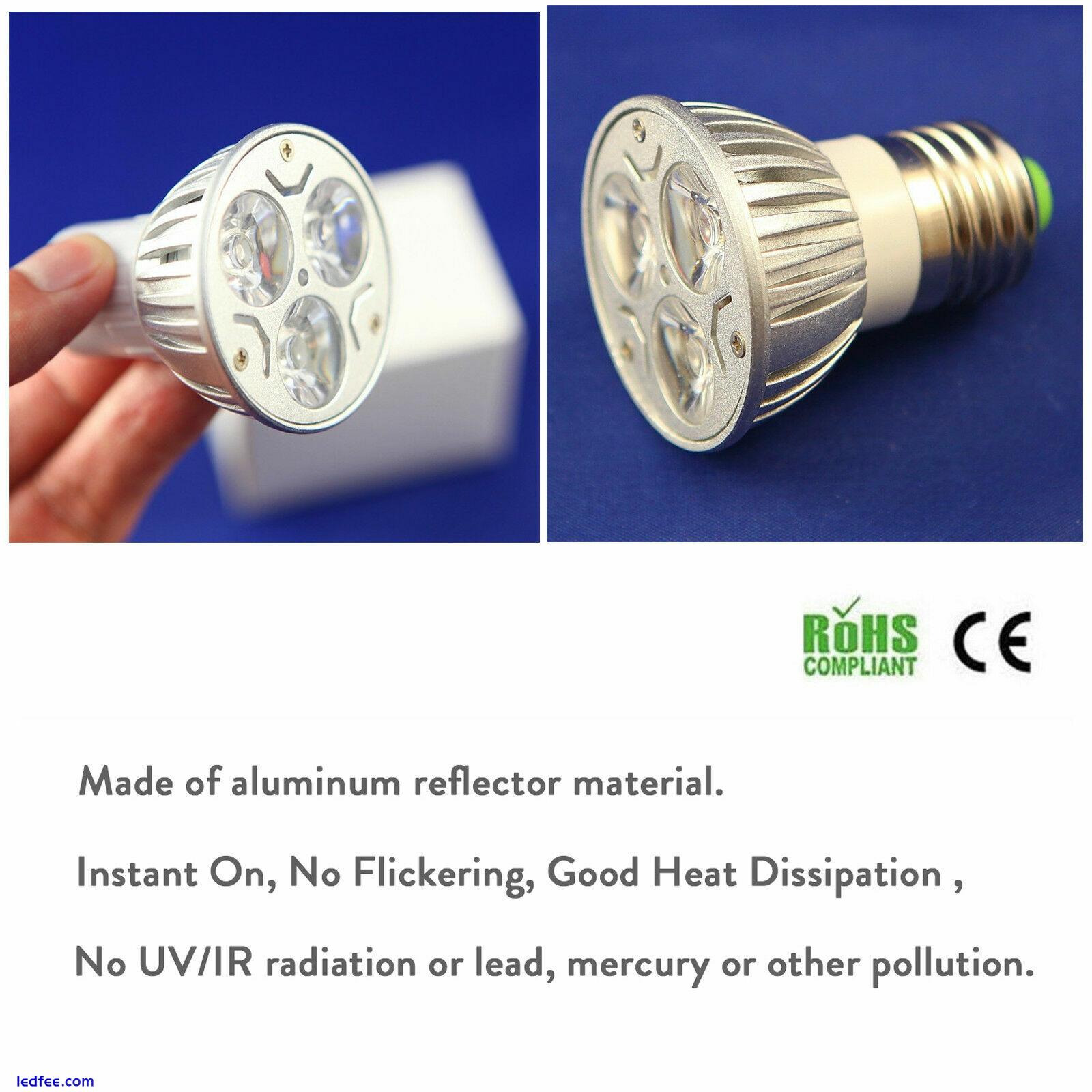 GU10 E14 MR16 B22 Dimmable LED Spotlight Bulb E27 B15 3W 220V 12V Silver Lamp 3 