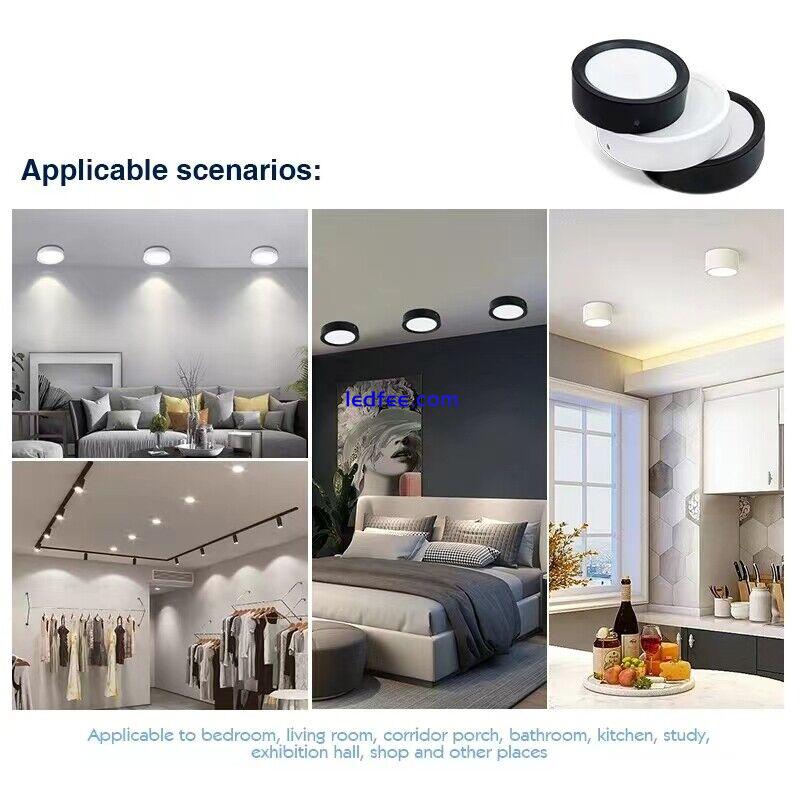 Surface Mounted LED Ceiling Downlight Fixture 9W 12W 15W 18W White Black Lamp BC 5 