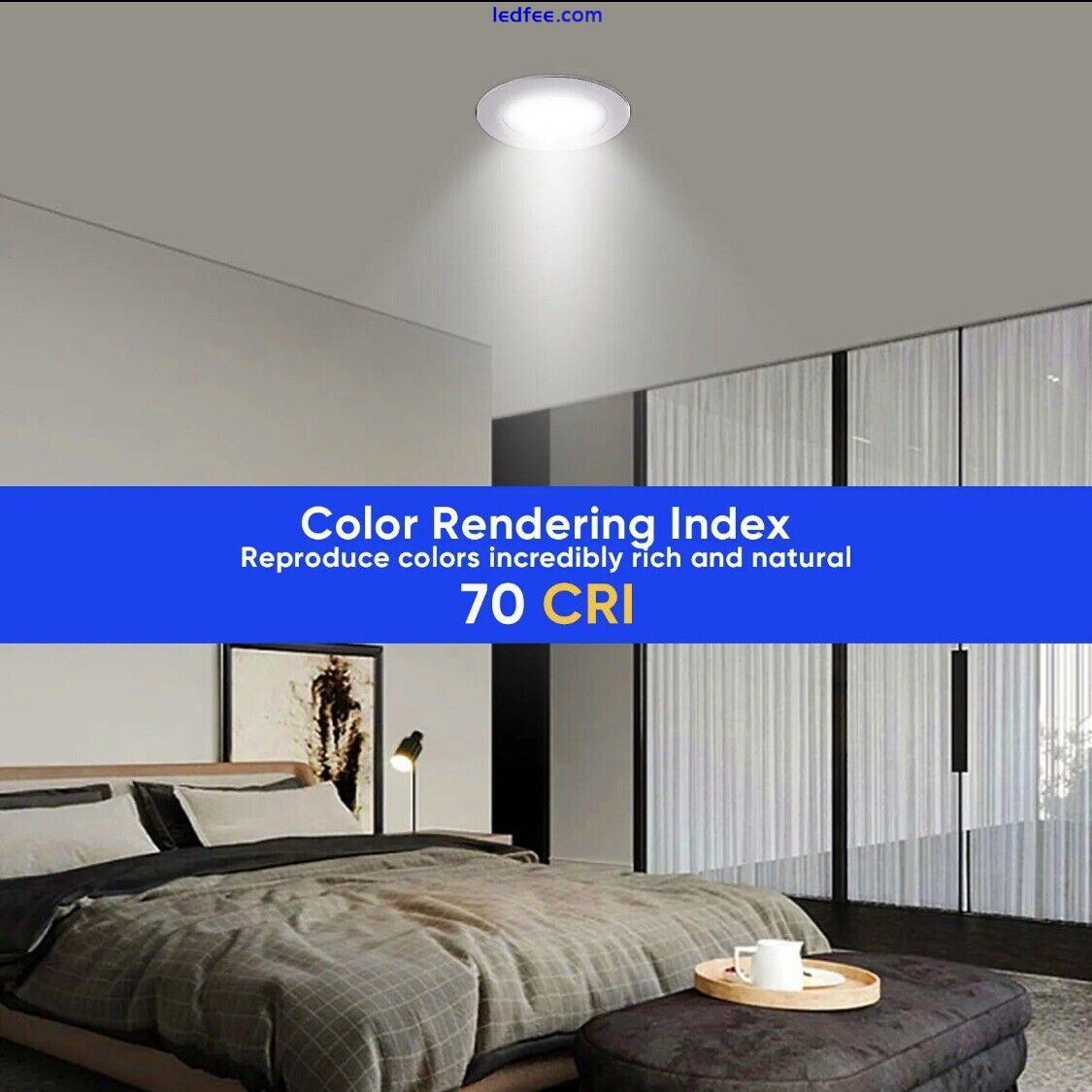 Recessed 7W LED Ceiling Down Lights  Slim Bathroom Flat Panel Spot Light Round 2 