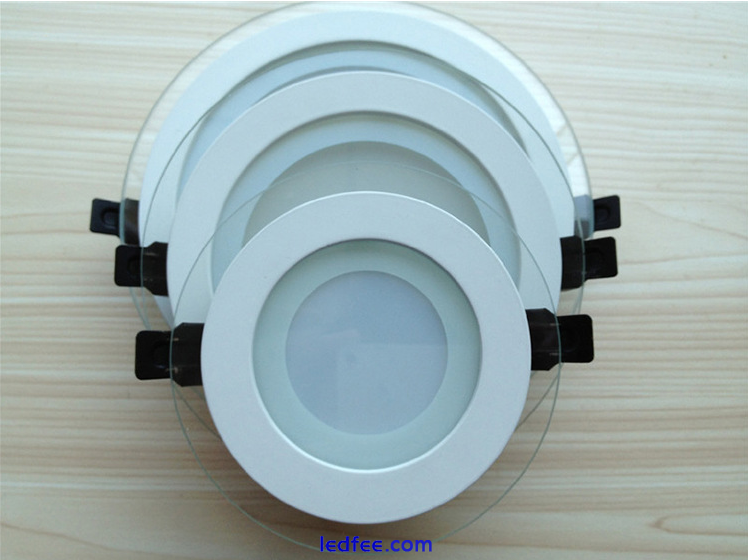 Hot 6W 9W 12W 18W LED Glass Recessed Ceiling Panel Light Downlight Square Round 2 