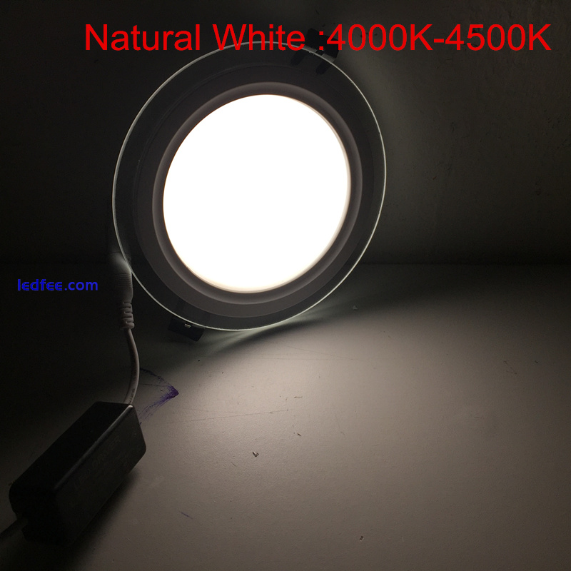 Hot 6W 9W 12W 18W LED Glass Recessed Ceiling Panel Light Downlight Square Round 5 