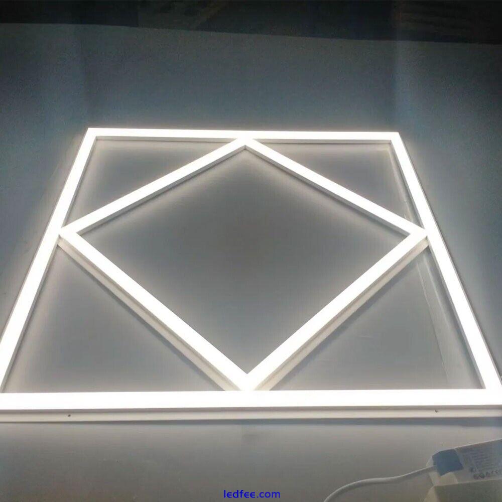 LED Panel light 600x600 Lattice Diamond 80W 8000 Lumen Edge Frame Flat 6500K 3 