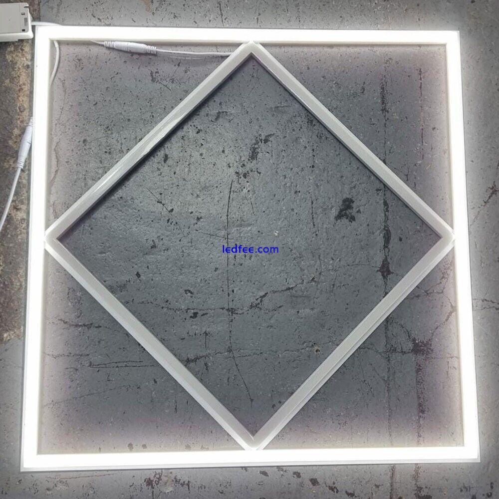 LED Panel light 600x600 Lattice Diamond 80W 8000 Lumen Edge Frame Flat 6500K 5 