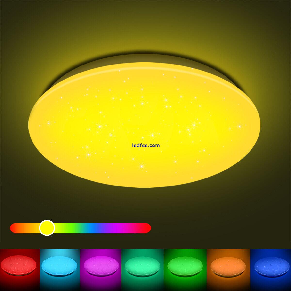 Smart LED Ceiling Light Colour Changer App Voice Control Alexa WiFi RGB Dimmable 0 