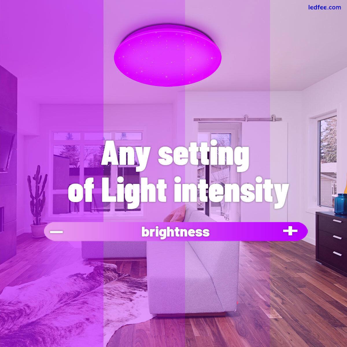 Smart LED Ceiling Light Colour Changer App Voice Control Alexa WiFi RGB Dimmable 5 