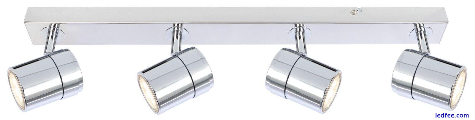 LED Ceiling Lights Adjustable GU10 Modern Chrome Wall 1 / 3 / 4 Way Spot Lights 4 