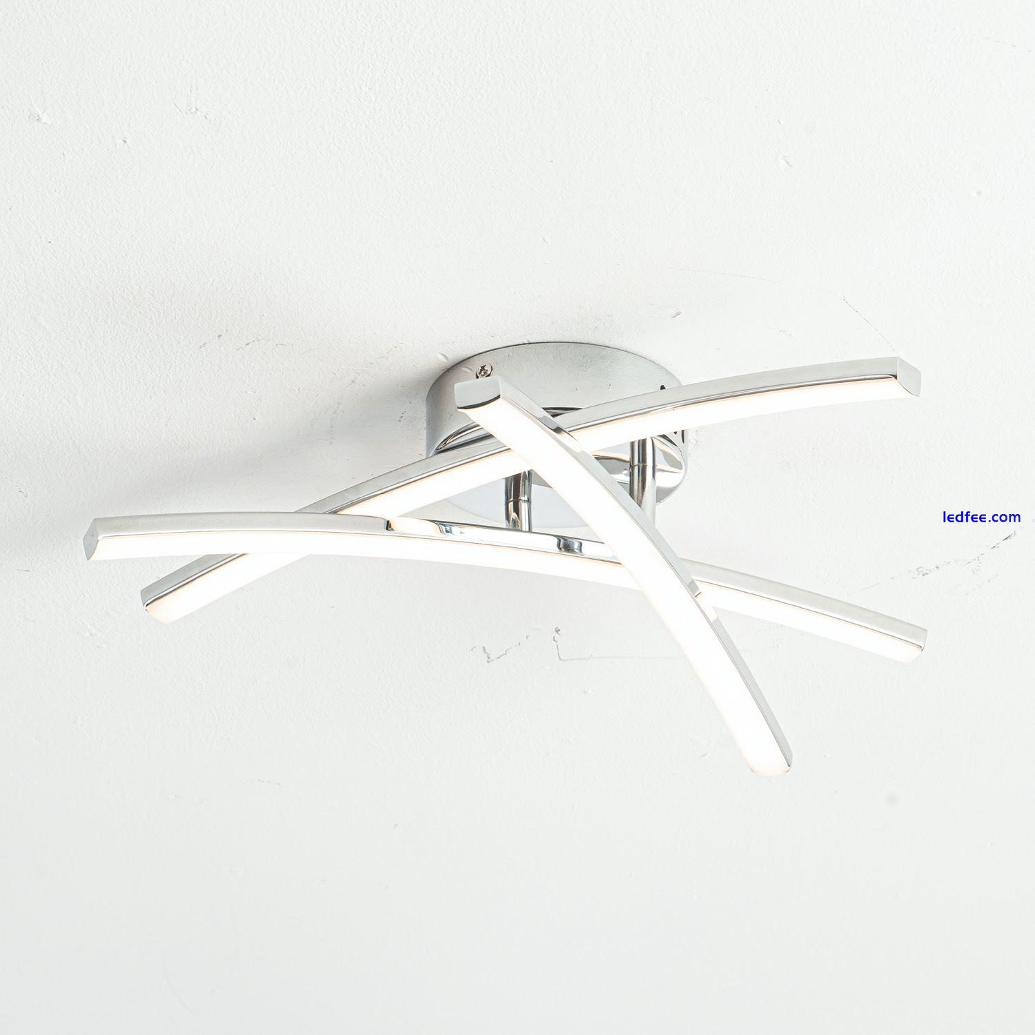 Modern Chrome LED Ceiling Light Fitting Low Energy Flush Lights Lighting 2 