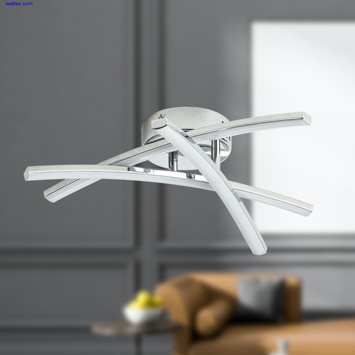 Modern Chrome LED Ceiling Light Fitting Low Energy Flush Lights Lighting 4 