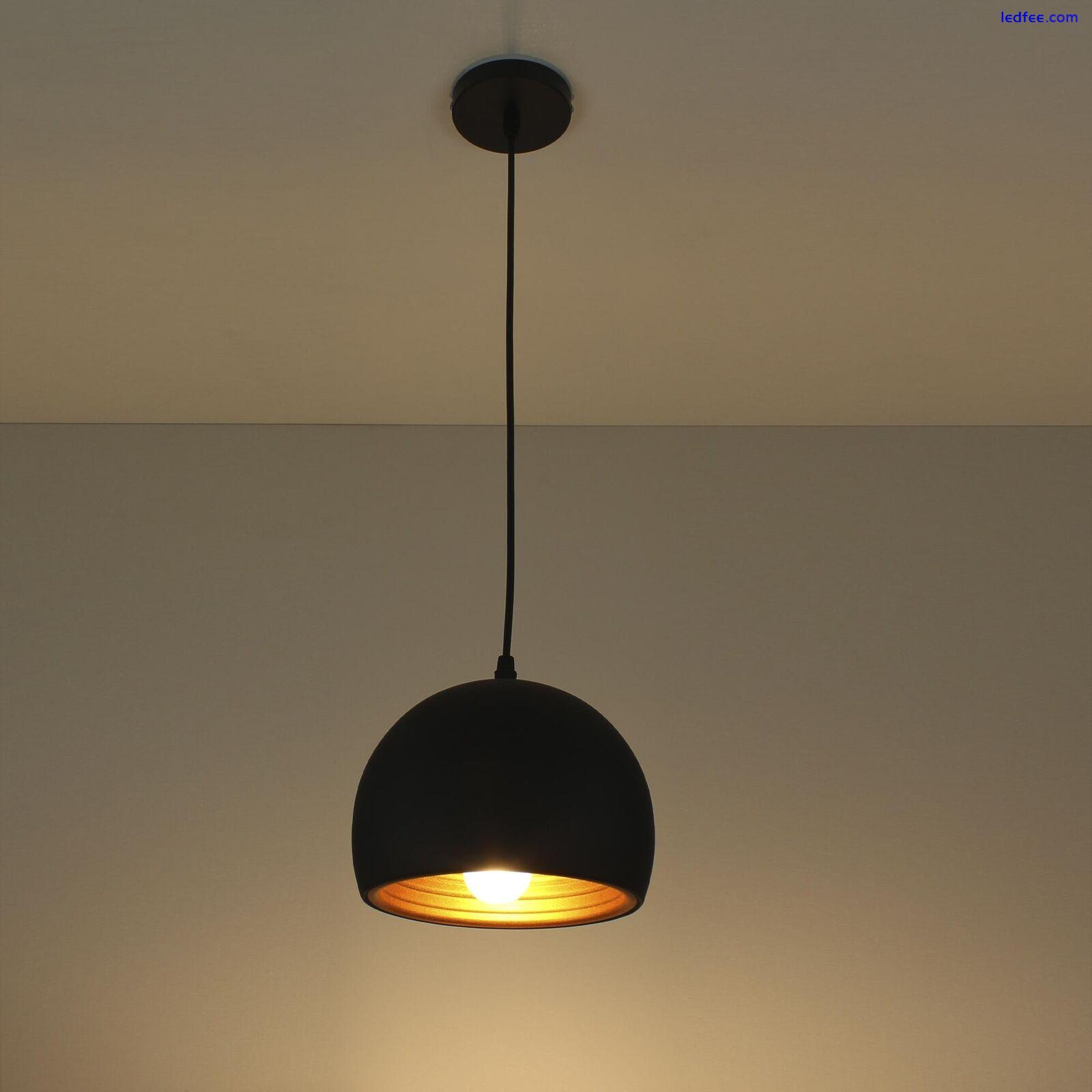 Modern 3 Way Ceiling Pendant Cluster Light Fitting Lights Black Gold Dome 0 