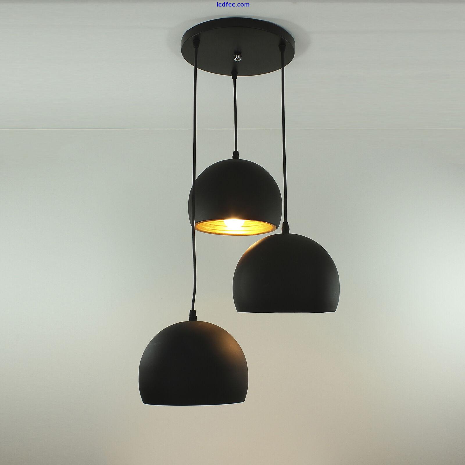 Modern 3 Way Ceiling Pendant Cluster Light Fitting Lights Black Gold Dome 1 