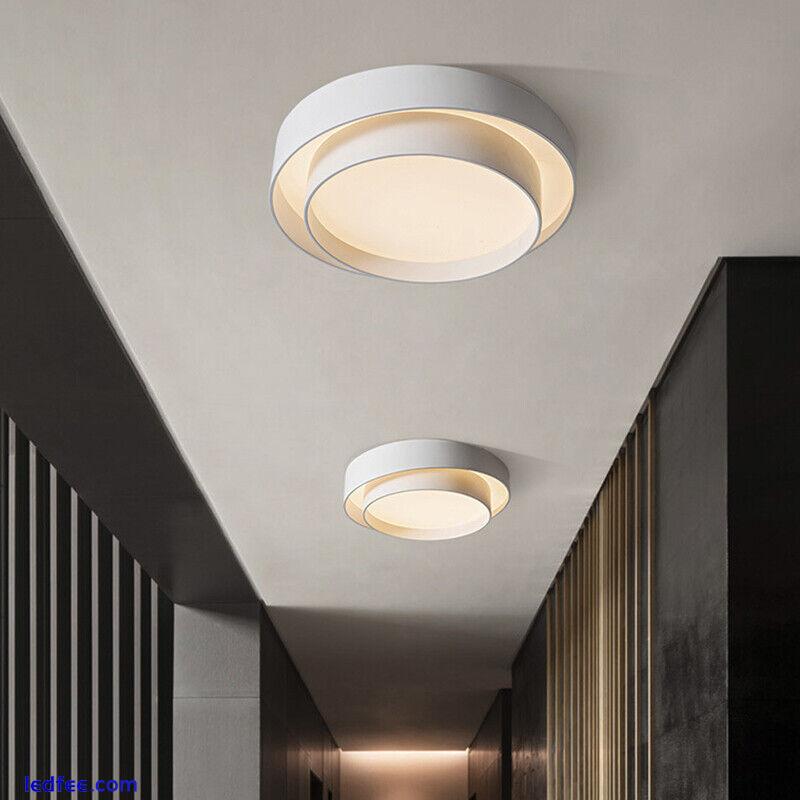 Modern Nordic LED Flush Mount Ceiling Light Round Shade 1 Light Lighting Fixture 0 