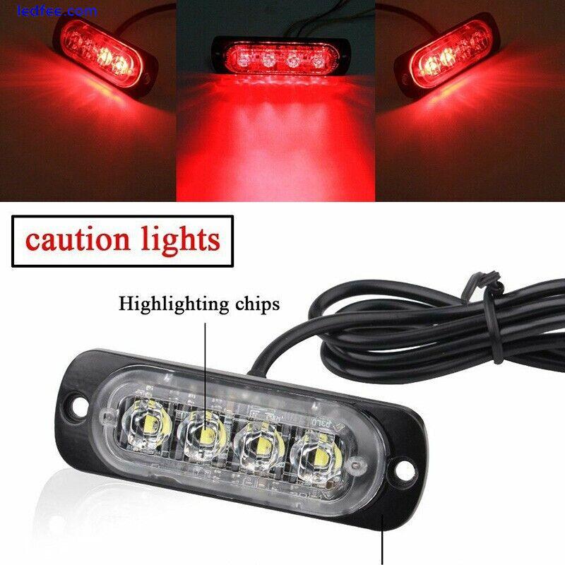 Red LED Car Truck Strobe Light Bar High Visibility Hazard Flashing Lamp 0 