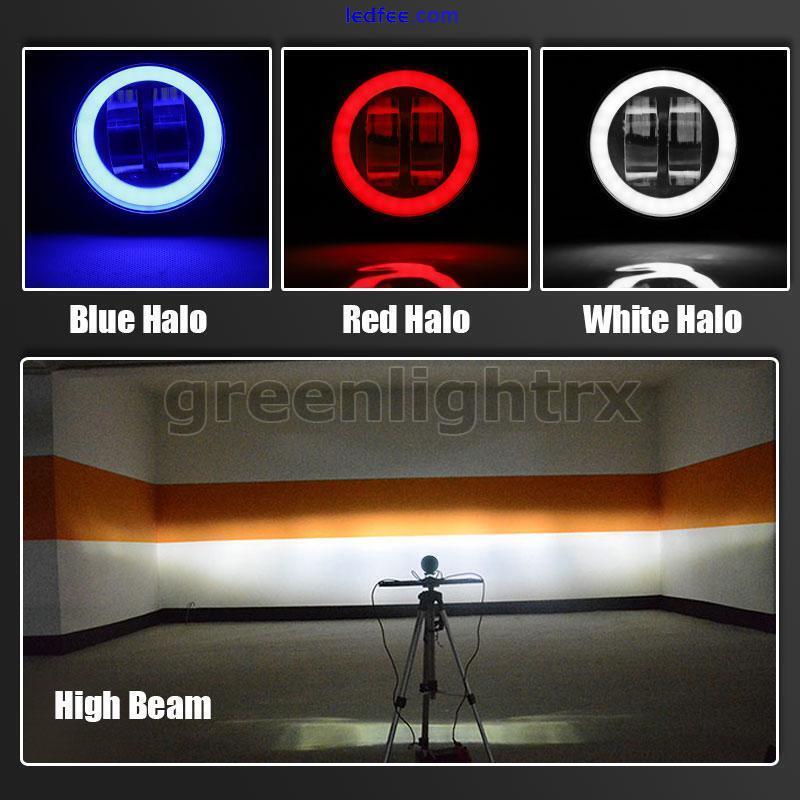 2X 3in LED Work Light Bar Spot Offroad Pods Driving White Angel Eye Halo UTV ATV 3 