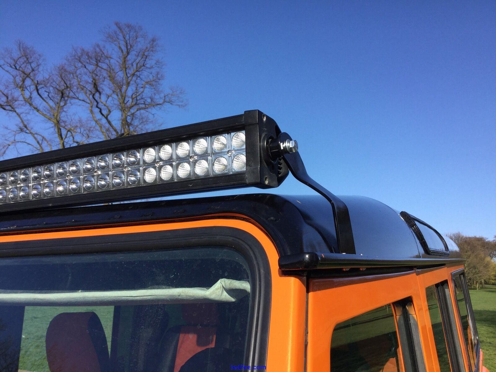 Land Rover Defender 52'' Led Light Bar custom Roof gutter mounts & Flat LED Bar  1 