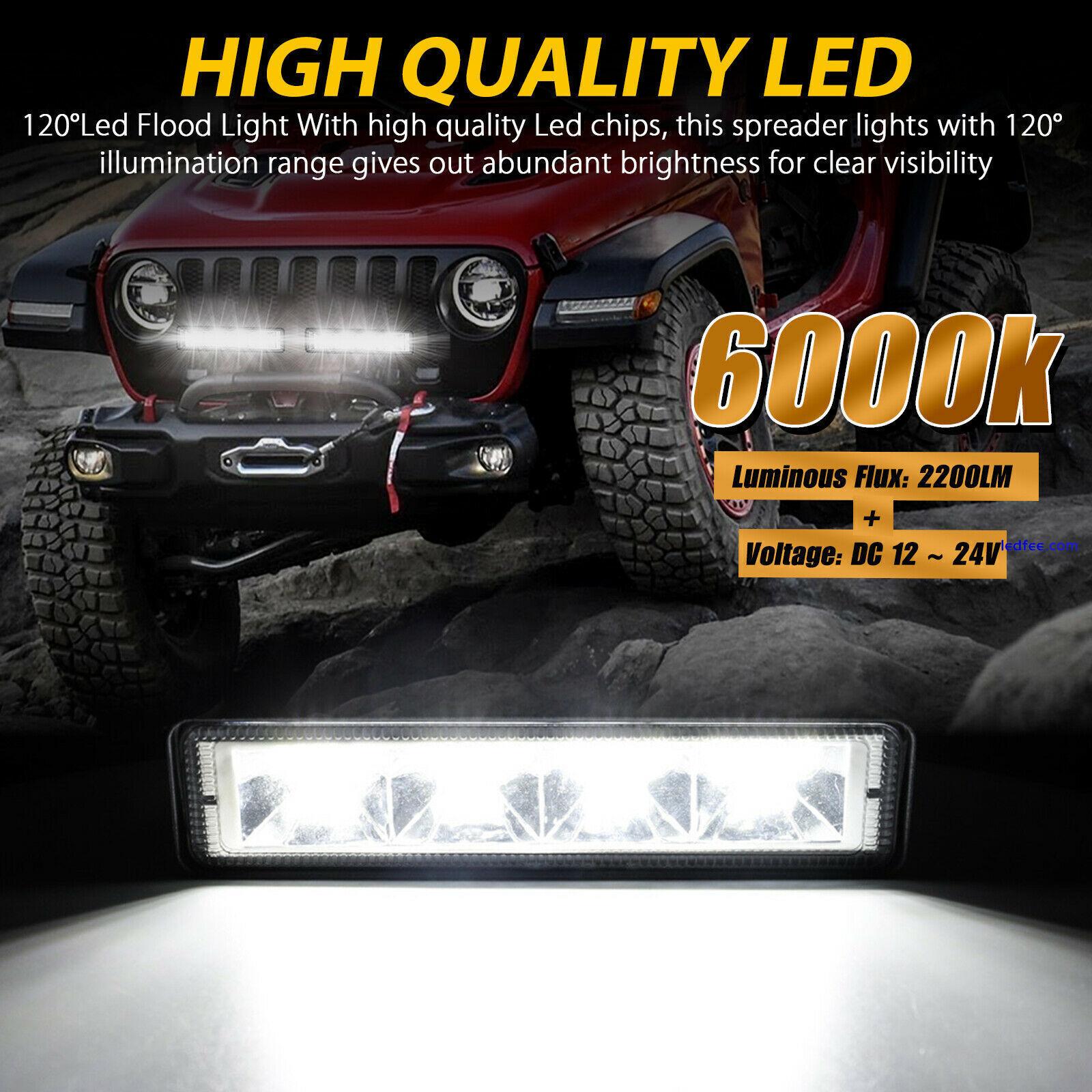 6Inch 72W LED Work Light Bar Flood Fog Lamp Offroad Driving Truck SUV ATV 4WD 0 
