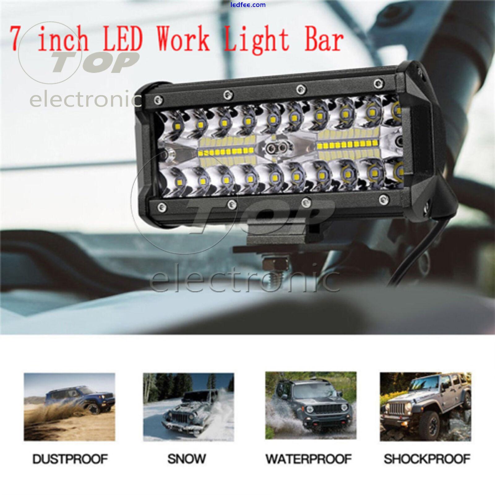 7inch 400W LED Work Light Bar Flood Spot Beam Offroad 4WD SUV Driving Fog Lamp 0 