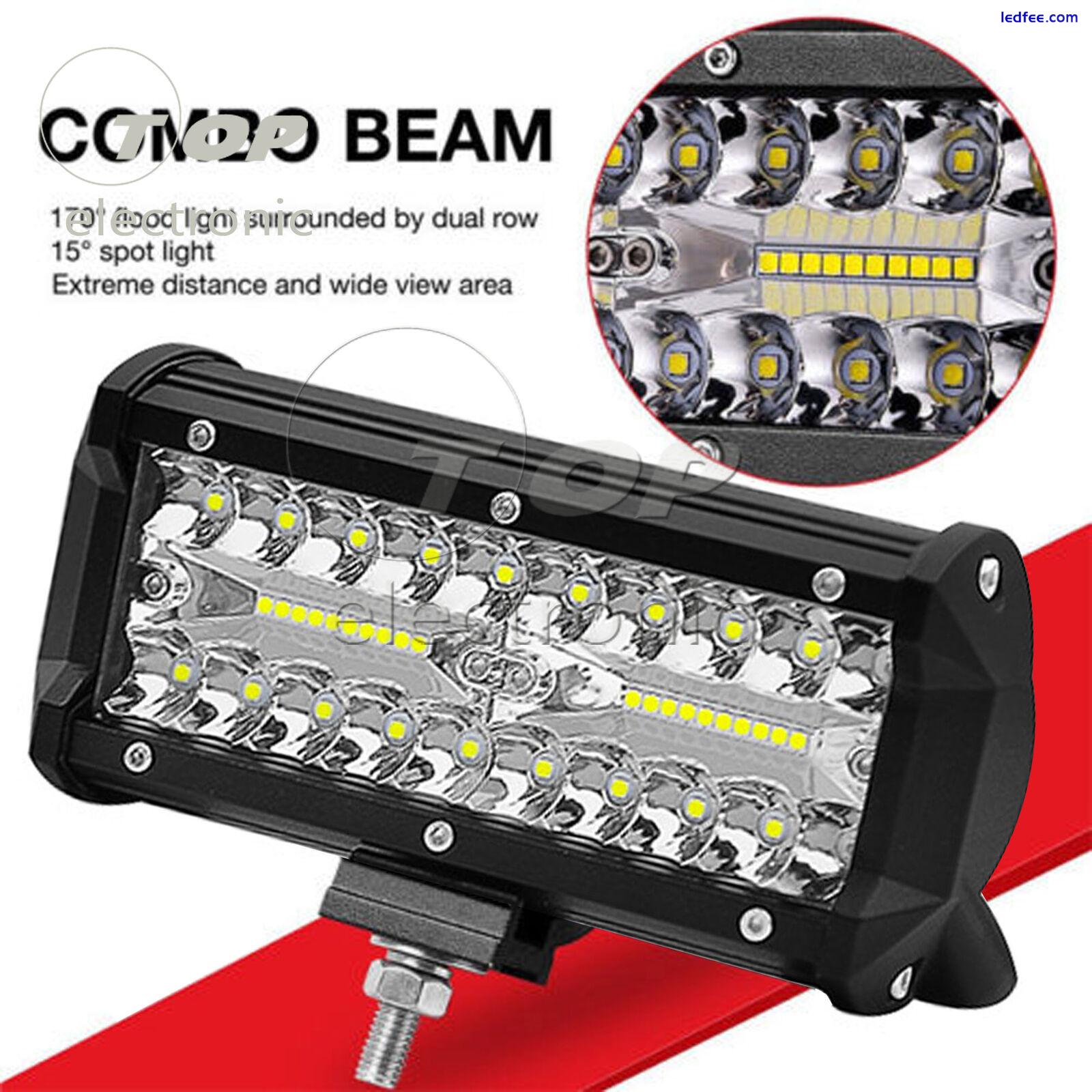 7inch 400W LED Work Light Bar Flood Spot Beam Offroad 4WD SUV Driving Fog Lamp 3 