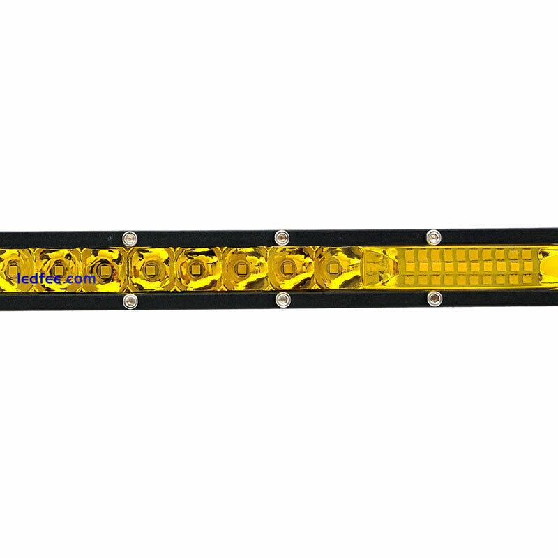 Yellow Ultra Slim 20'' 200w Single Row LED Work Light Bar Offroad Truck Amber_$6 2 