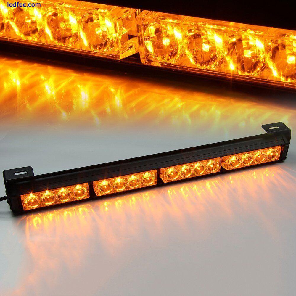 18'' Amber Yellow 16LED Emergency Warning Traffic Advisor Flash Strobe Light Bar 0 