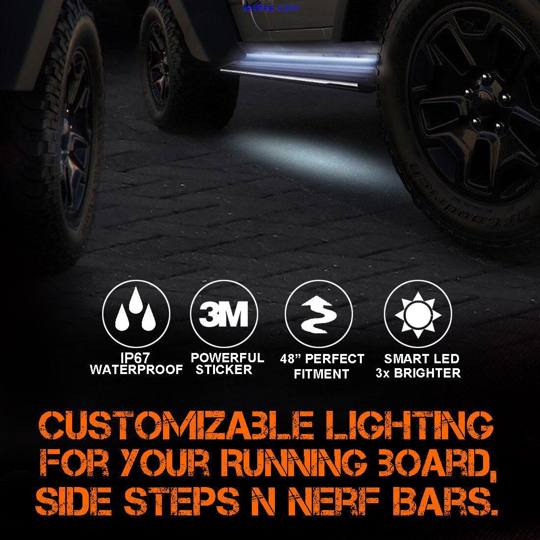 Running Board Side Step LED Light Bar Kit for Chevy Dodge GMC Ford Trucks Pickup 0 