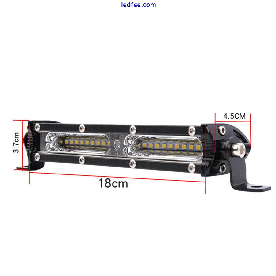 2Pcs 7in Car Work Light Bar Spot Flood Combo Beam LED Lamp Waterproof 90W 6000K 0 
