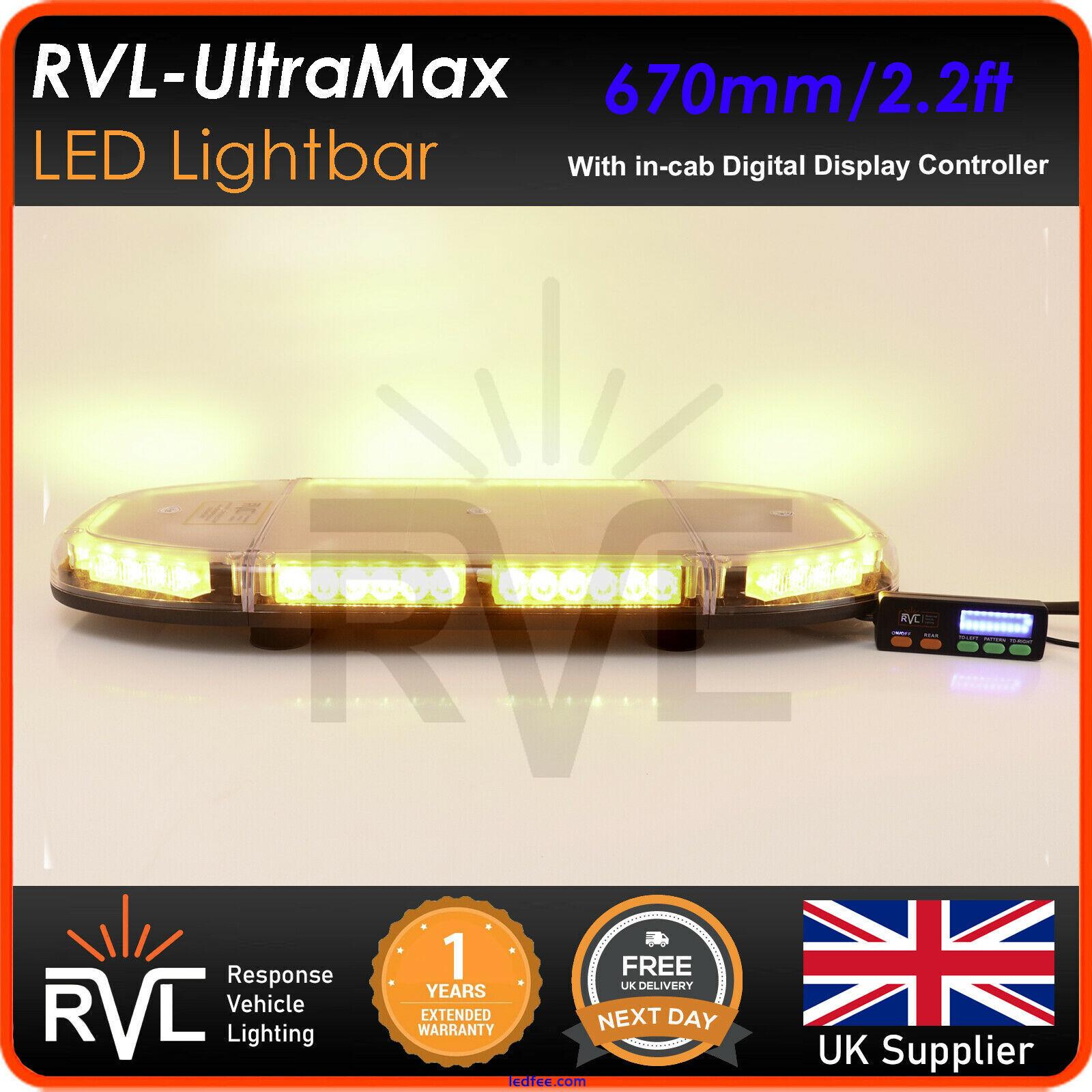 Yellow Beacon Lightbar Amber LED Recovery Flashing 12/24v 670mm 2.2ft 0 