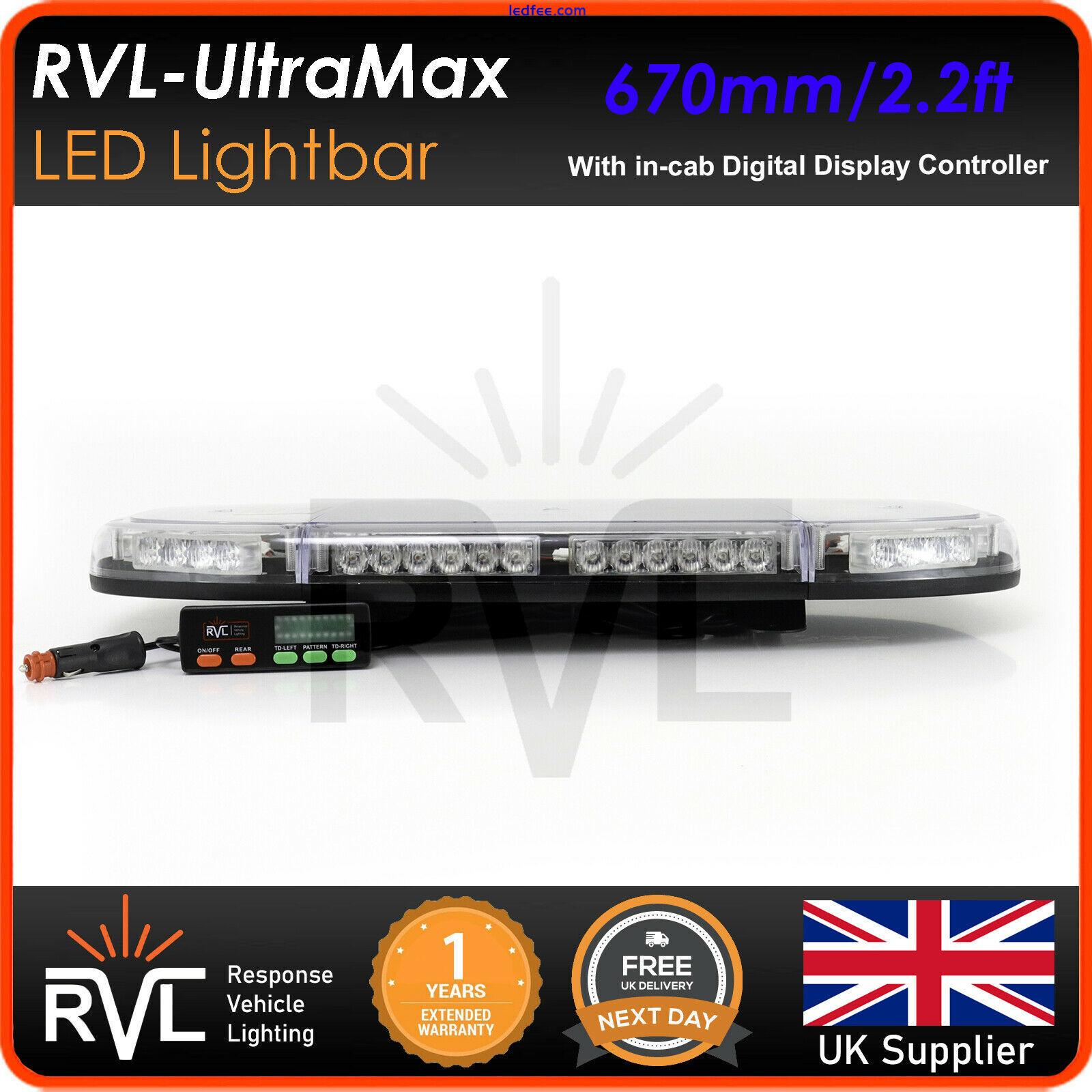 Yellow Beacon Lightbar Amber LED Recovery Flashing 12/24v 670mm 2.2ft 2 
