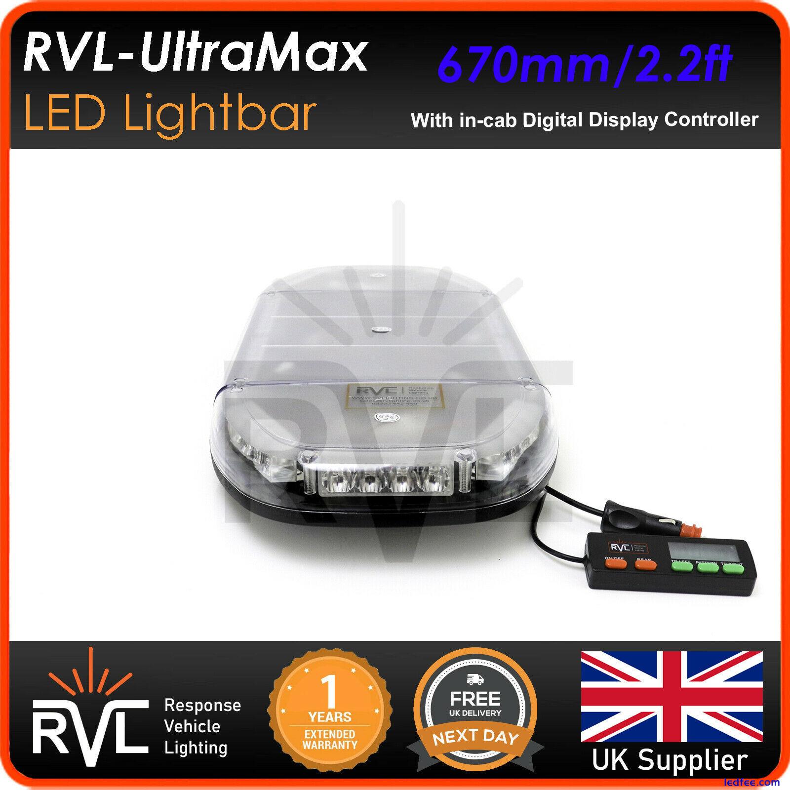 Yellow Beacon Lightbar Amber LED Recovery Flashing 12/24v 670mm 2.2ft 5 